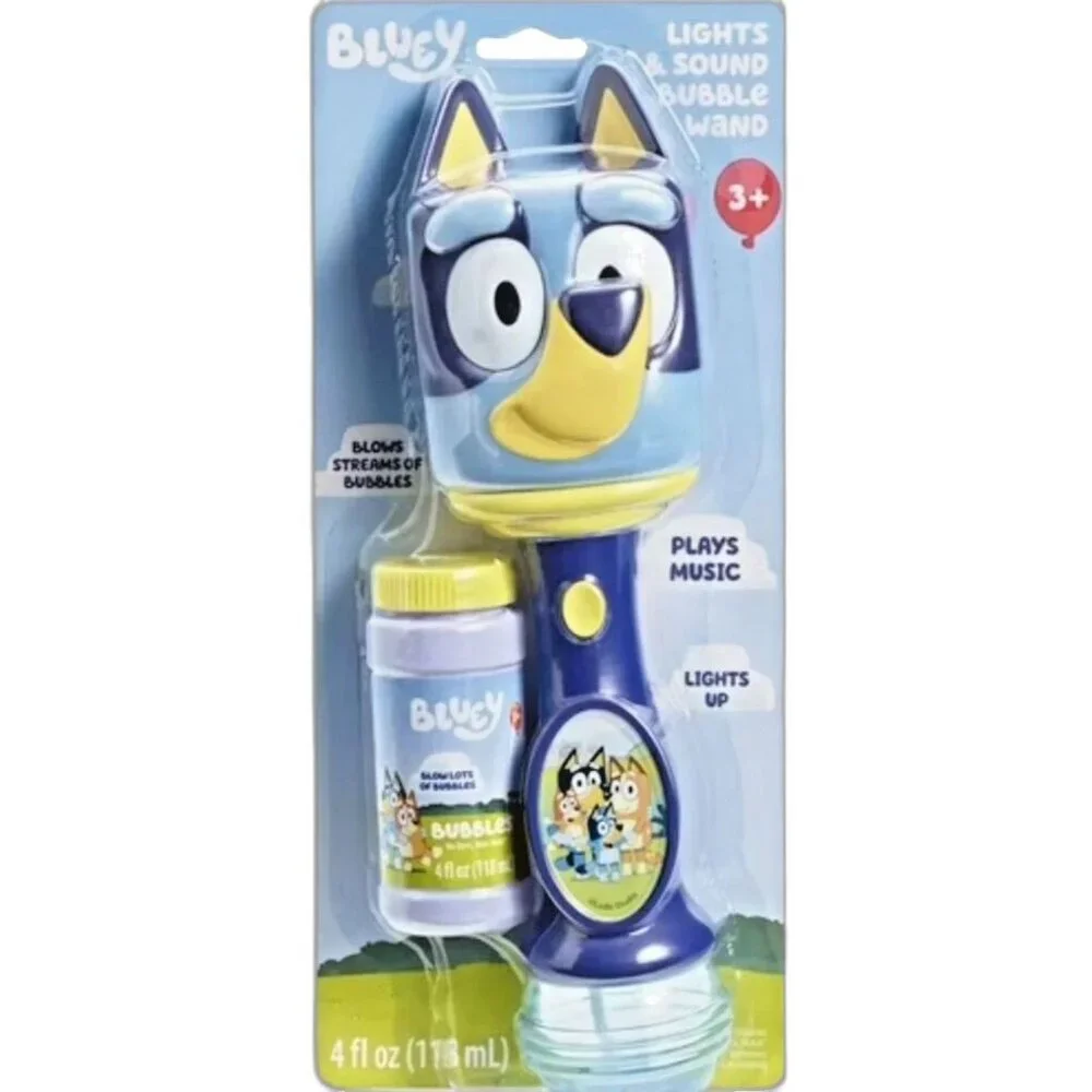 DISNEY BLUEY Light And Sound Musical Bubble Wand WITH Bubble Solution NEW